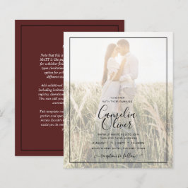 Elegantes Budget FOTO Overlay Burgundy Wedding Chi