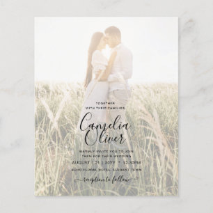 Elegantes Budget FOTO Overlay Burgundy Wedding Chi Flyer