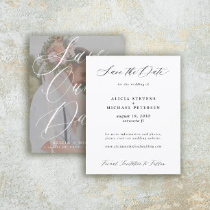 Elegantes Budget-Hochzeits-Script-Foto Save-the-Da