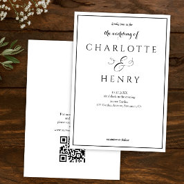 Elegantes Budget Qr Code Hochzeit Einladung
