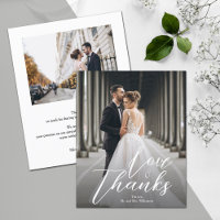 Elegantes Budget Script Wedding Foto Vielen Dank