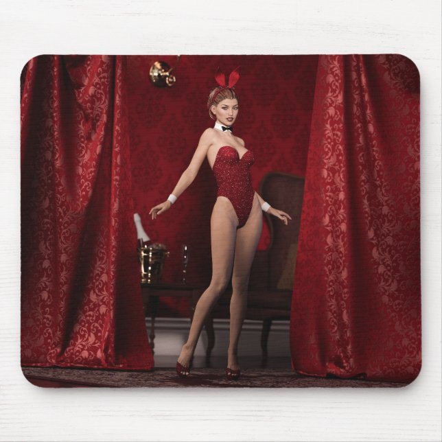 Elegantes Bunny Girl Mousepad (Vorne)