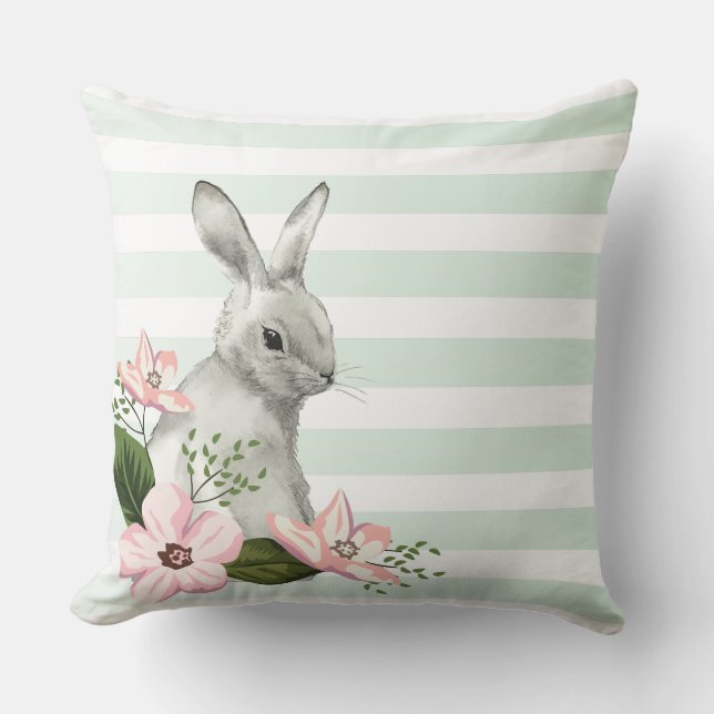 Elegantes Bunny Striped Design Kissen (Vorderseite)