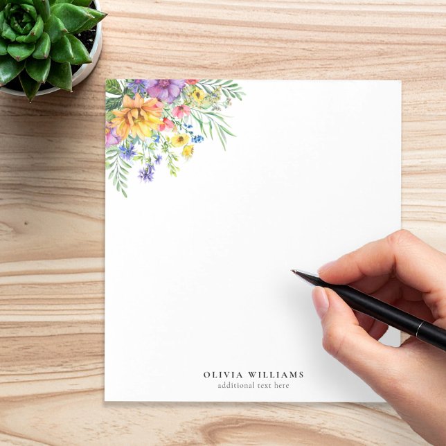Elegantes buntes florales Monogramm Notizblock (Von Creator hochgeladen)
