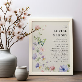 Elegantes buntes Frühlingsgedicht Wildblume Hochze Fotodruck