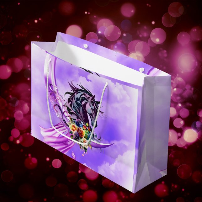 Elegantes, buntes Wild-Pferd Große Geschenktüte (Wonderful Horse)