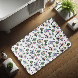 Elegantes Buntglas Chic Blumendesign Badematte
