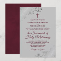 Elegantes Burgund auf der grau-modernen katholisch