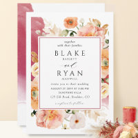 Elegantes Burgund, Blush, Peach Botanische Hochzei