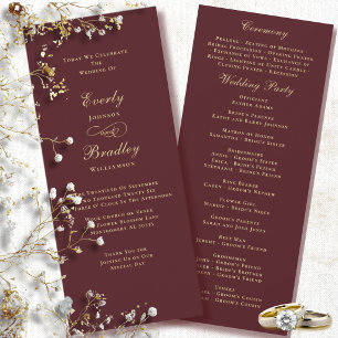 Elegantes Burgund-Hintergrund Goldene Hochzeitspro Einladung