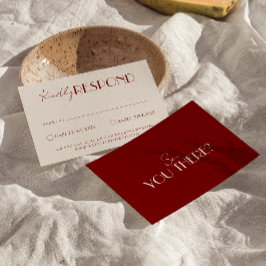Elegantes Burgund Ivory Old Money Zeitloses Hochze RSVP Karte
