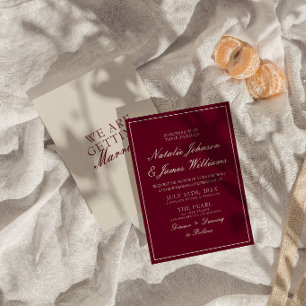 Elegantes Burgund und Creme Old Money Vintage Hoch Einladung