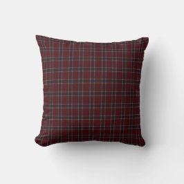 Elegantes Burgund- und Dunkelblau-Heritage-Karo Kissen