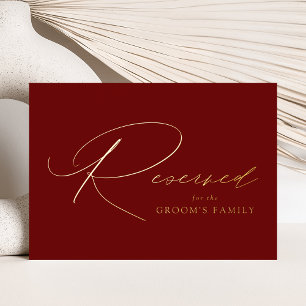 Elegantes Burgund und Gold Foil vorbehaltenes Zeic Foliendrucke