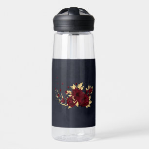 Elegantes Burgund und Gold Navy Trinkflasche