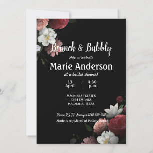 Elegantes Burgund und rosa Brautparty Brunch