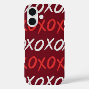 Elegantes Burgund XOXO Umarmungen und Küsse iPhone 16 Hülle