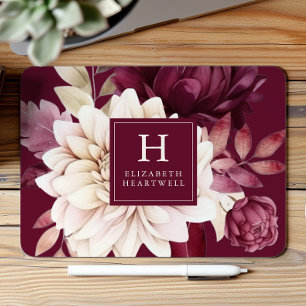 Elegantes burgunderfarbenes elfenbeinfarbenes Wass Mousepad