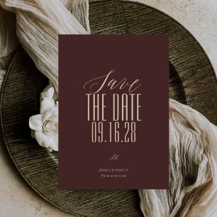 Elegantes Burgunderrot Old Money Hochzeit Kalligra Save The Date