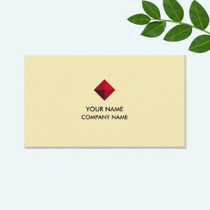 Elegantes burgunderrotes Diamant-Logo auf goldenem Visitenkarte