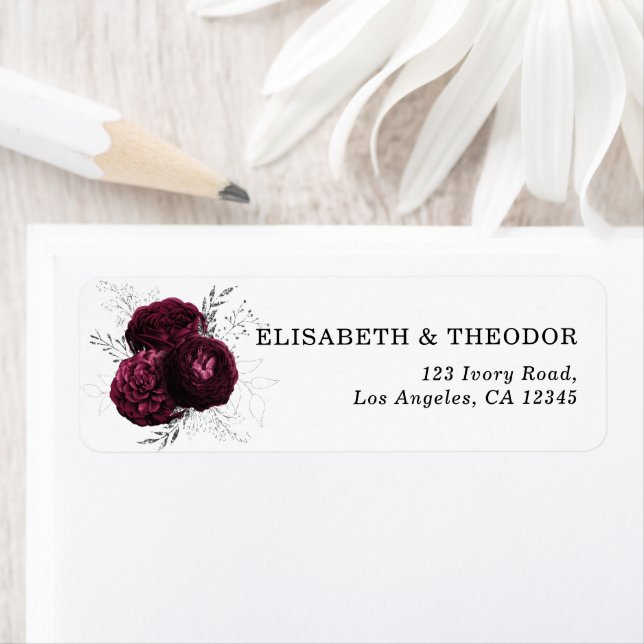 Elegantes Burgundy Blumensiegel (Insitu)