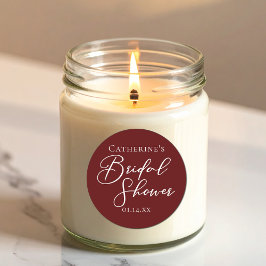 Elegantes Burgundy Brautparty Party Custom Runder Aufkleber