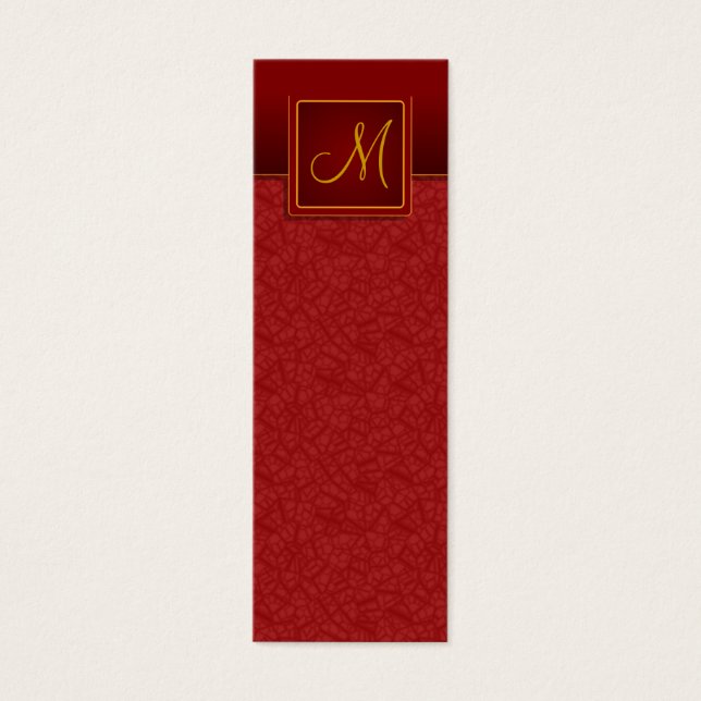 Elegantes Burgundy Crackle Finish Lesezeichen (Vorderseite)
