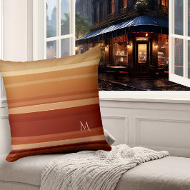 Elegantes Burgundy Cream Striping Muster Pillow Kissen