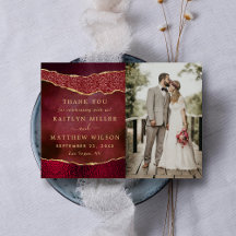 Elegantes Burgundy & Gold Agate Wedding Foto