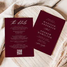 Elegantes Burgundy in einem QR-Code Hochzeit