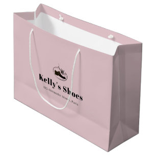 Elegantes Business Custom Logo Shopping Pink Große Geschenktüte