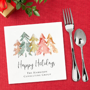 Elegantes Business Happy Holidays Weihnachts-Party Serviette