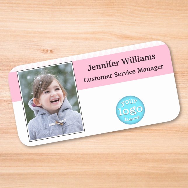 Elegantes Business-Logo Corporate Employee-ID-Foto Namensschild (Elegant Business Logo Corporate Employee ID Photo Name Tag)