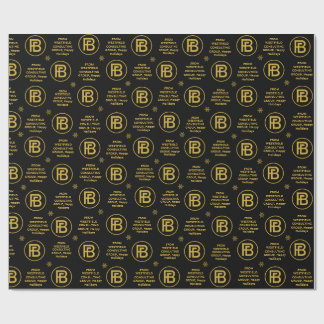 Elegantes Business Logo Holiday Black & Gold Luxur Geschenkpapier