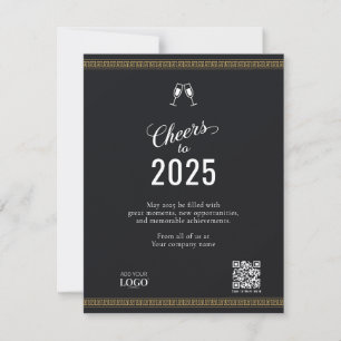 Elegantes Business Logo Moderner QR-Code 2025 Kale Feiertagskarte