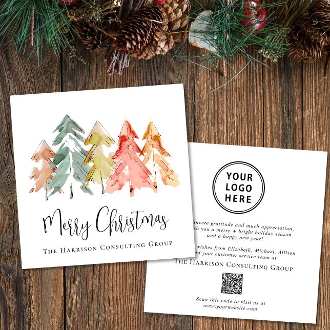 Elegantes Business Logo QR Code Frohe Weihnachten (Spread the joy of the season and strengthen business relationships with our elegant holiday card)