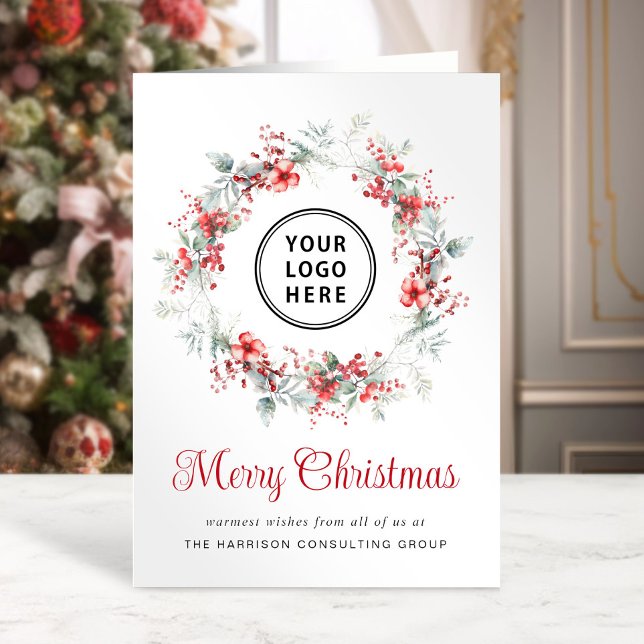 Elegantes Business Logo QR Code Frohe Weihnachten (Spread the joy of the season and strengthen business relationships with our elegant holiday card)