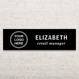 Elegantes Business-Logo Schwarz Namensschild