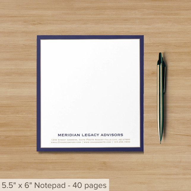 Elegantes Business Notepad für Marine und Gold Notizblock (Von Creator hochgeladen)