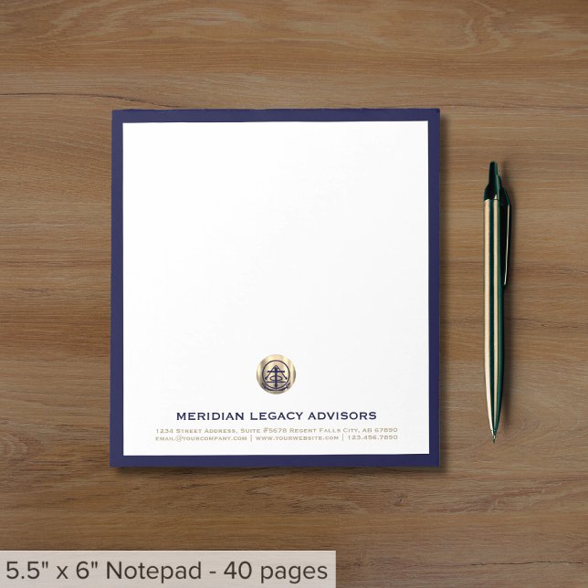Elegantes Business Notepad für Marine und Gold Notizblock (Von Creator hochgeladen)