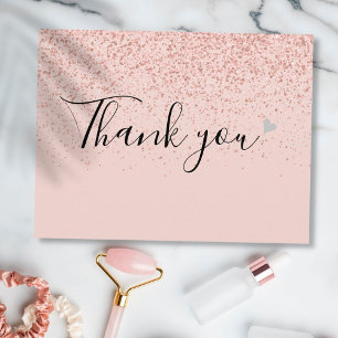Elegantes Business Script Vielen Dank Rose Gold Postkarte