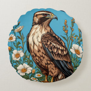 Elegantes Bussard-Vogel-Inspiriertes Geschenk für  Rundes Kissen