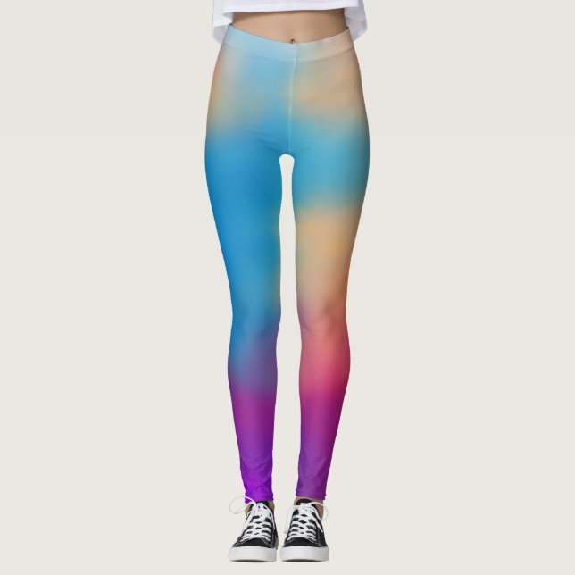 Elegantes Butterfly-Design und farbenfrohe Sonnenu Leggings (Vorderseite)