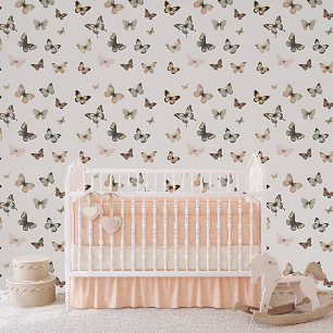 Elegantes Butterfly-Mutal-Neutral-Blush-Girl-Kinde Tapete