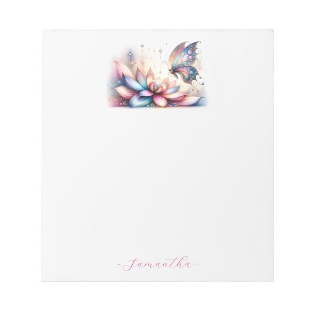 Elegantes Butterfly Notepad Notizblock (Vorderseite)
