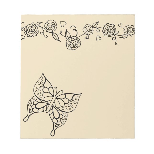 Elegantes Butterfly Notepad Notizblock (Vorderseite)