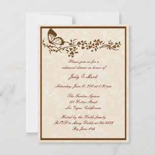 Elegantes Butterfly Probe Dinner Einladung