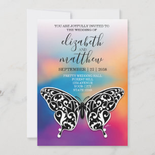 Elegantes Butterfly- und Sunset-Design Einladung