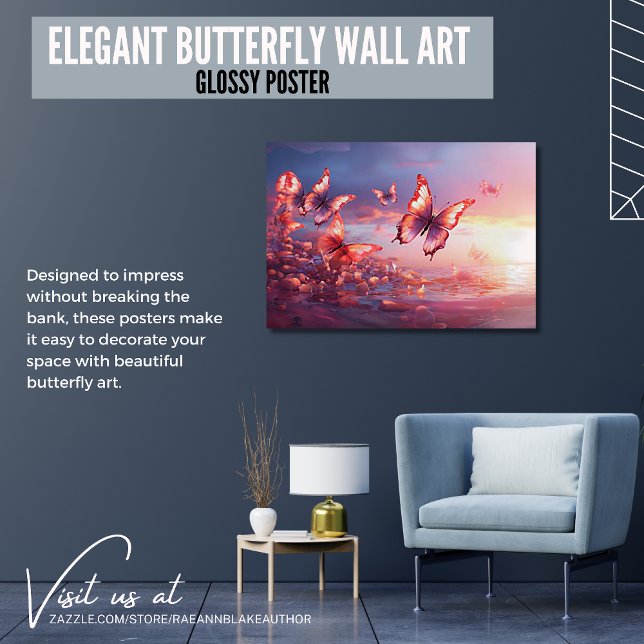 Elegantes Butterfly Wall Art Glossy Poster (Von Creator hochgeladen)