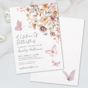 Elegantes Butterfly-Wildblumen-Brautparty Einladung